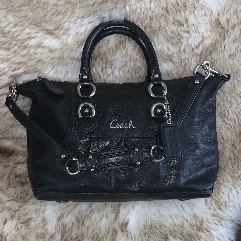 Coach Black Leather Satchel